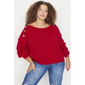 Trendyol Curve Plus Size Sweater - Rot - Oversize