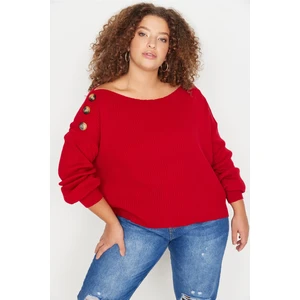 Trendyol Curve Plus Size Sweater - Rot - Oversize