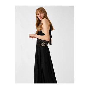 Koton Rachel Araz X - Beading Detail Maxi Dress Halter Neck