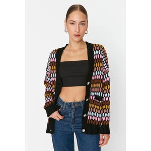 Trendyol Black Patterned Knitwear Cardigan