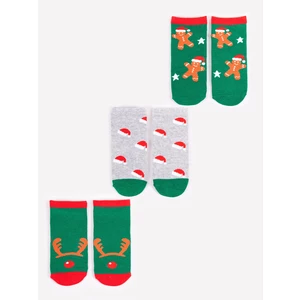 Yoclub Kids's Children's Christmas 3Pack Socks SKA-X013B-AA00