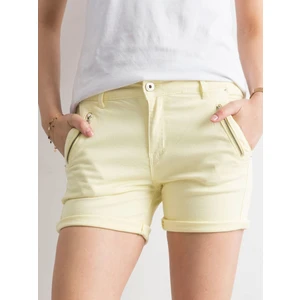 Light yellow denim shorts