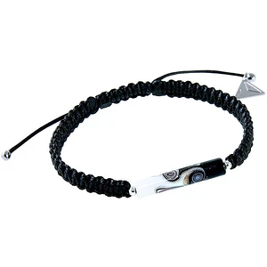 Lampglas Partnerský náramok Shamballa Black & White s unikátnou perlou Lampglas BSHX11