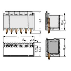 Konektor do DPS WAGO 2092-1404, 23.10 mm, pólů 4, rozteč 5 mm, 200 ks