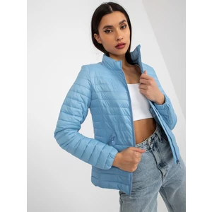 Light blue intermediate quilted jacket with pockets