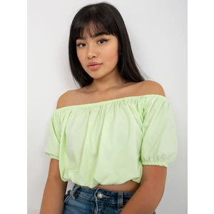 Short lime blouse made of Spanish cotton