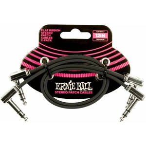 Ernie Ball Flat Ribbon Stereo Patch Cable 30 cm Kątowy - Kątowy Kabel krosowy