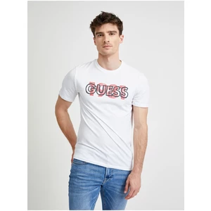 Bílé pánské tričko Guess - Pánské