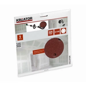 Brúsny kotúč Kreator KRT232006 Brusný kotouč Kreator 225mm G100<br />
5ks Brusný kotouč 225 mm G100<br />
VHODNÉ PŘÍSLUŠENSTVÍ<br />
POWX0477 Bruska na sádrokarton 710