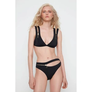 Trendyol X Moeva Black Zipper Detailed Bikini Bottoms