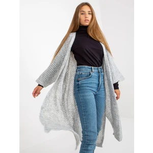 Grey oversize long openwork cardigan OCH BELLA