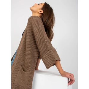 OCH BELLA brown long cardigan with wide sleeves