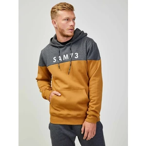 SAM73 Grey-Brown Men's Hoodie SAM 73 Eldos - Men