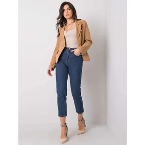 RUE PARIS Dark blue high waisted jeans