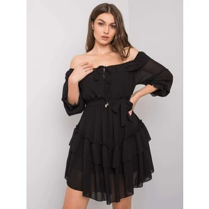 OCH BELLA Black Spanish dress with a frill