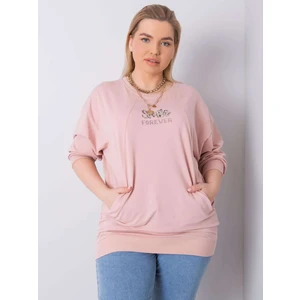 Dusty pink plus size cotton blouse