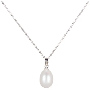 JwL Luxury Pearls Stříbrný náhrdelník s pravou perlou JL0436 (řetízek, přívěsek) 55 cm