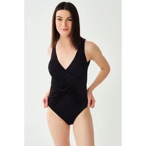 Dagi Black V-Neck Swimwear