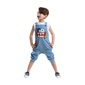 Denokids yes boyfriend appliquéd gabardine blue overalls overalls.