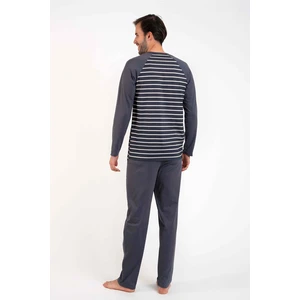 Men's pyjamas Lars long sleeves, long legs - graphite/graphite print