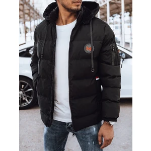 Men's Black Quilted Winter Jacket Dstreet