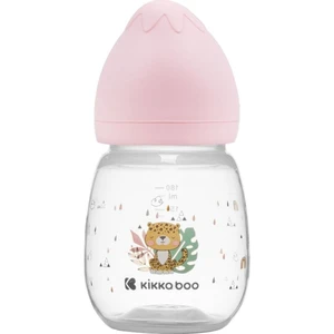 Kikkaboo Savanna Anti-colic Feeding Bottle kojenecká láhev 3 m+ Pink 180 ml