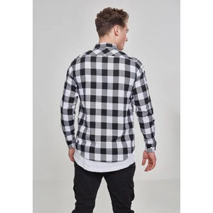 Plaid flannel shirt blk/wht