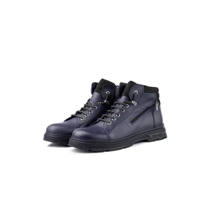 Ducavelli Ankle Genuine Leather Lace-up Rubber Sole Men's Boots, Zippered Boots.