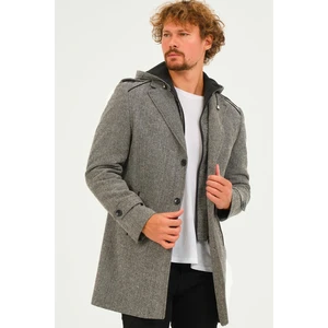 PLT8401 DEWBERRY MEN'S COAT-DIAGONAL GREY