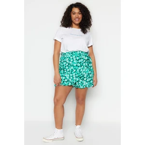 Trendyol Curve Floral Patterned Woven Tie Shorts Skirt