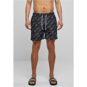 Swim shorts pattern blackscriptlogo