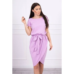 Tied dress with an envelope-like bottom purple