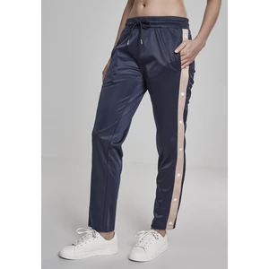 Ladies Button Up Track Pants navy/lightrose/white