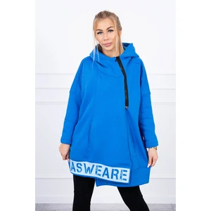 Insulated sweatshirt with a zipper mauve-blue