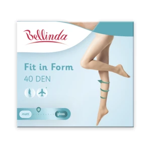 Balenie dvoch matných pančuchových nohavíc v telovej farbe s intenzívnou podporou pre namáhané nohy Bellinda Fit in Form 40 den