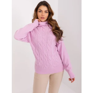 Light purple cable knitted sweater