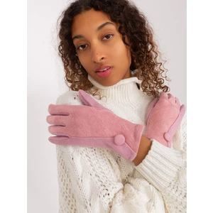 Light pink women's gloves with button