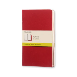 Moleskine - sešity - 3ks čisté, červené L