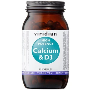 Viridian High Potency Calcium & D3 (Vápnik s Vitamínom D3) 90 kapsúl
