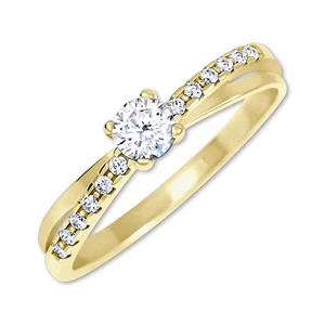 Brilio Pôvabný prsteň s kryštálmi zo zlata 229 001 00810 59 mm