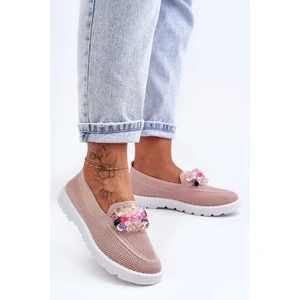 Women's sneakers on lace with Taylor pink decoration