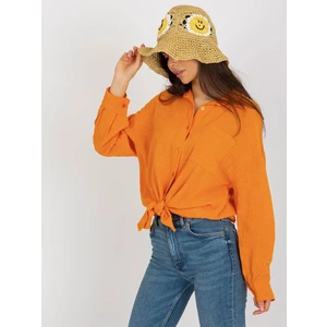 Orange cotton oversize shirt by Etta OCH BELLA