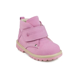 Lumberjack Rock Leather Pink Kids Boots