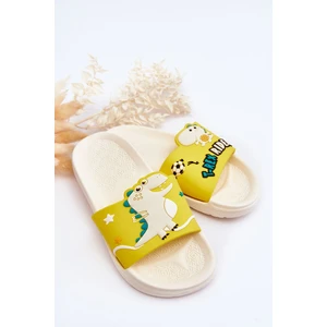 Children's Dinosaur T-Rex Slides Beige Bernis