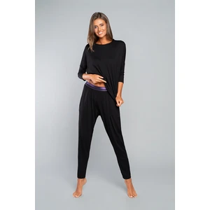 Style: Set of 3/4 sleeves, long pants - black