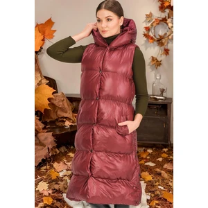 Z6734 DEWBERRY XEXESE WOMEN'S VEST-PLAIN MAROON