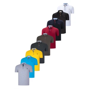 NINE-PACK T8582 DEWBERRY MENS T-SHIRT-BLACK-WHITE-NAVY BLUE-KHAKI-BURGUNDY-ANTHRACITE-K.TURQUOISE-YELLOW-GREY