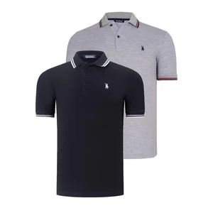 DUAL SET T8594 DEWBERRY MENS T-SHIRT-BLACK-GREY