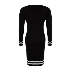 Trendyol Curve Black Stripe Detailed Sweater Dress