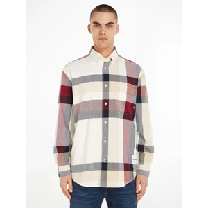 Red-white Mens Checkered Shirt Tommy Hilfiger - Men